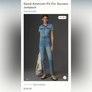 Good American Fit for Success denim jumpsuit size 2